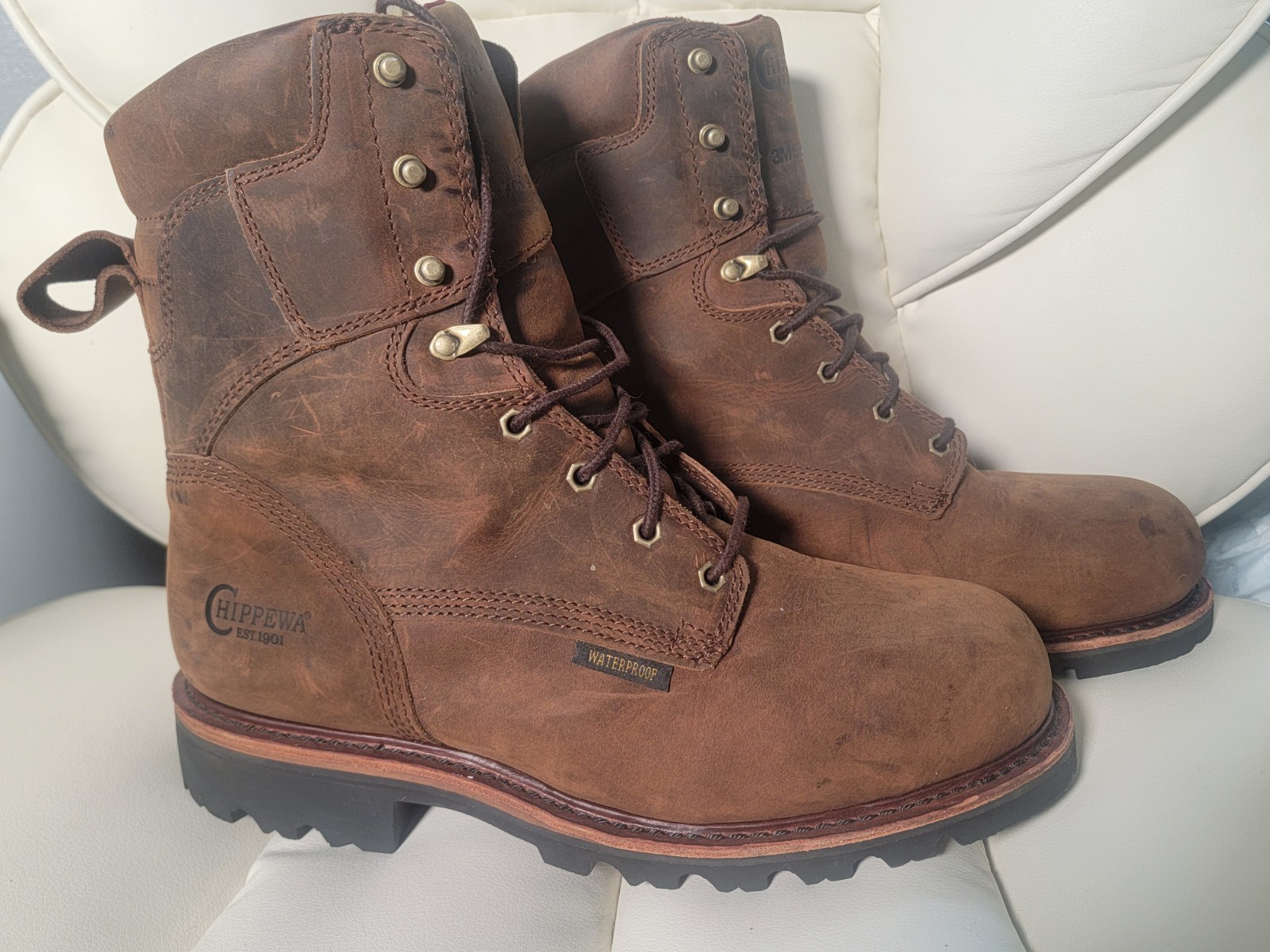Chippewa Men's Super DNA 8" Steel Toe Waterproof Work Boot 59330 Size 9EEE