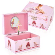 Musical Ballerina Jewellery Box with Spinning Ballerina for Girls Jewel Stora...