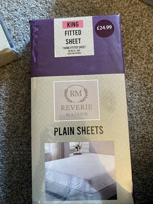 King Size Plumb Spannbettlaken Bettwäsche 100% Polyester King Size UVP £24,99 Brandneu in Verpackung