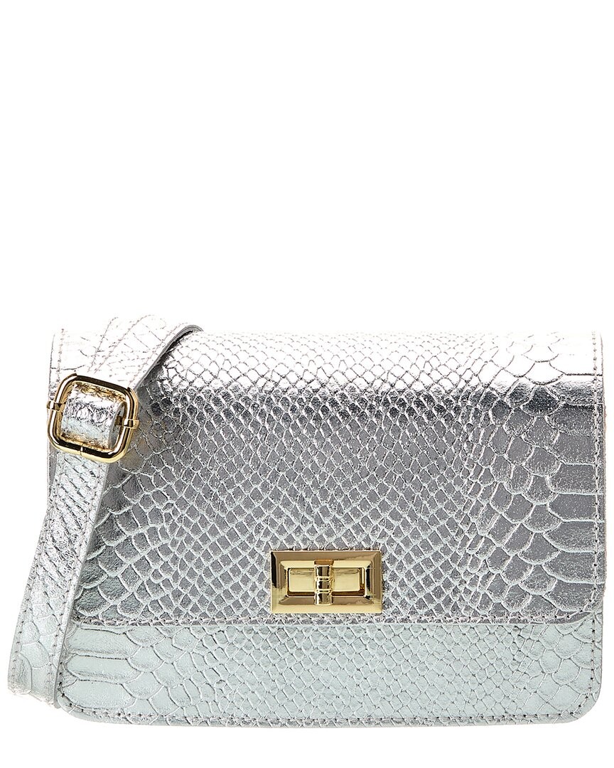 Persaman New York Carmen Кожаные женские кроссовки через плечо серебристого цвета Ats