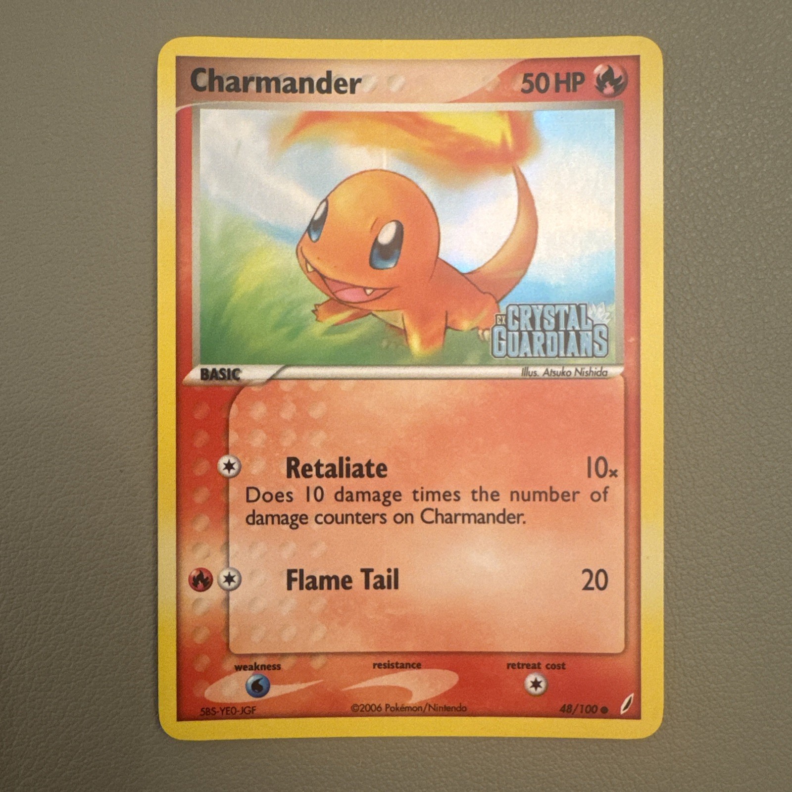Pokémon TCG Charmander EX Crystal Guardians 48/100 Reverse Holo STAMPED - MINT!