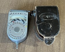 Vintage SEKONIC L8 L-8 Light Meter With Original Brown Leather Case - WORKS