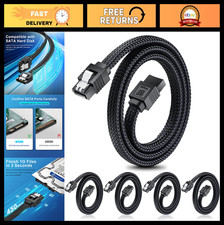 SATA III Data Cable 6Gbps, Nylon Braided with Locking Latch for HDD/SSD/CD 20in