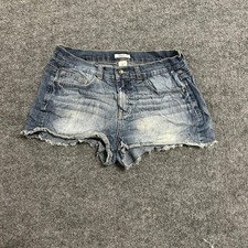 Mudd Shorts Womens Size 11 Blue Denim Cut Off Frayed Hem Casual Medium Wash