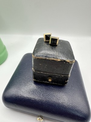 14k Gold Black Pyramid Designer Studs Morelli
