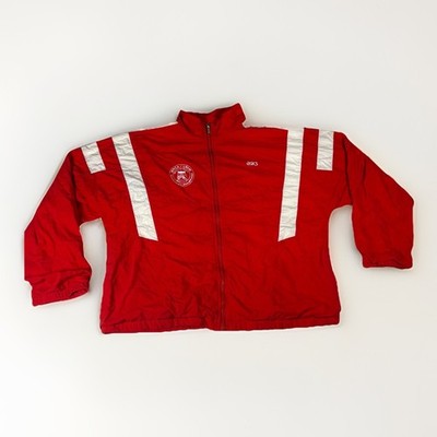 Vintage Asics Team Florida Track Jacket Mens XL Red Lined Mock Neck Full Zip