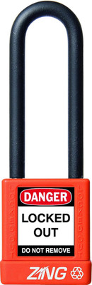Green Products 7058 Recyclock Safety Padlock, Keyed Different, Orange, 3'' Shackl