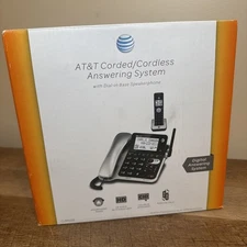 AT&T CL84102 Dual Handsets Single Line Corded / Cordless Phone. New open box