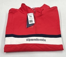 Reebok Men's Classic Fit Quarter Zip Sweatshirt, Vector Red, Size 2XL