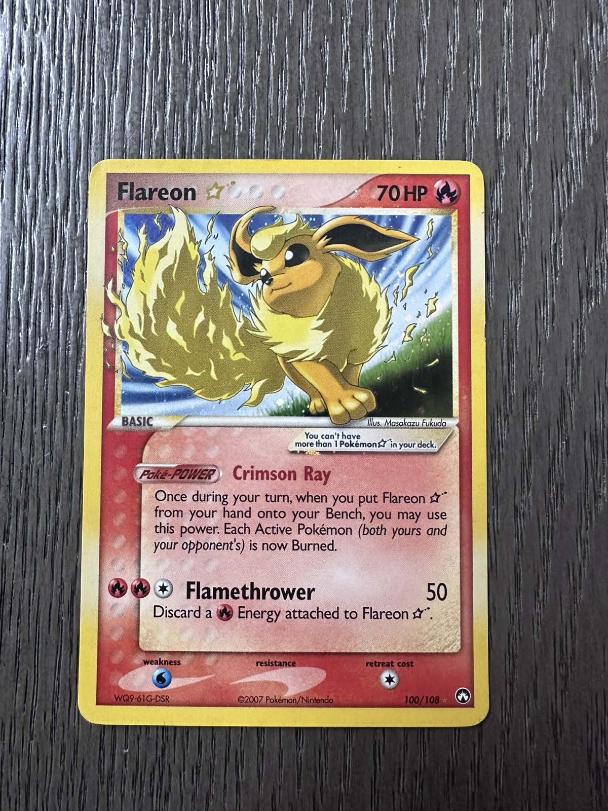 POKEMON FLAREON EX POWER KEEPERS GOLD STAR #100-HOLO 2007 NM-/LP+