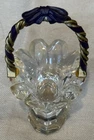 Waterford Crystal Miniatures Mini Basket Twisted Handle Bow, Vintage