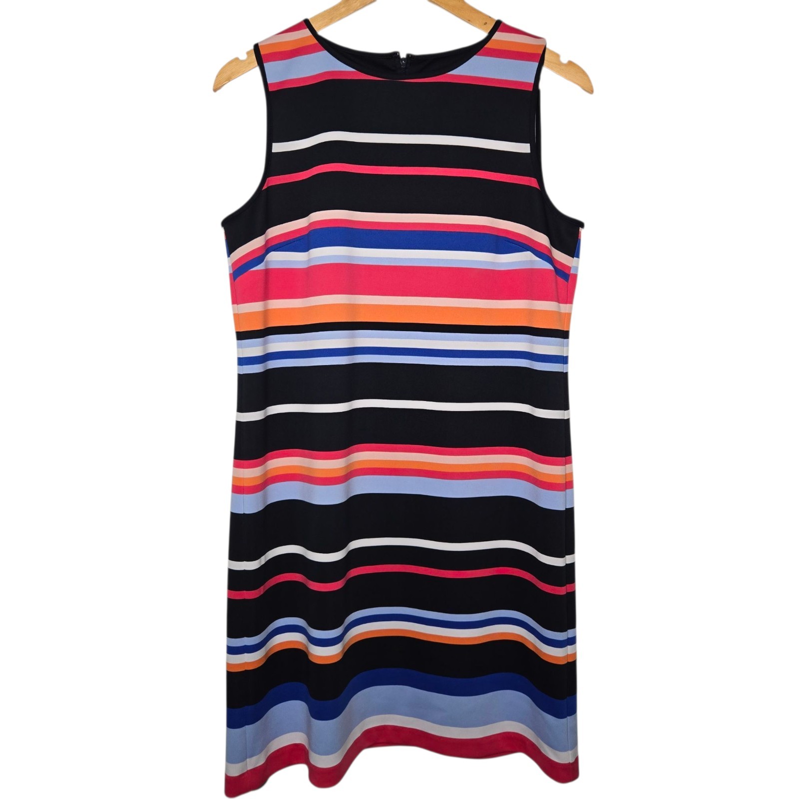 Maggy London Womens Colorful Striped Sleeveless Sheath Dress Size 10