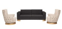 Robust Sofagarniturset Dreisitzer Sofa Polster Sessel Textil Relax Couch 3+1+1