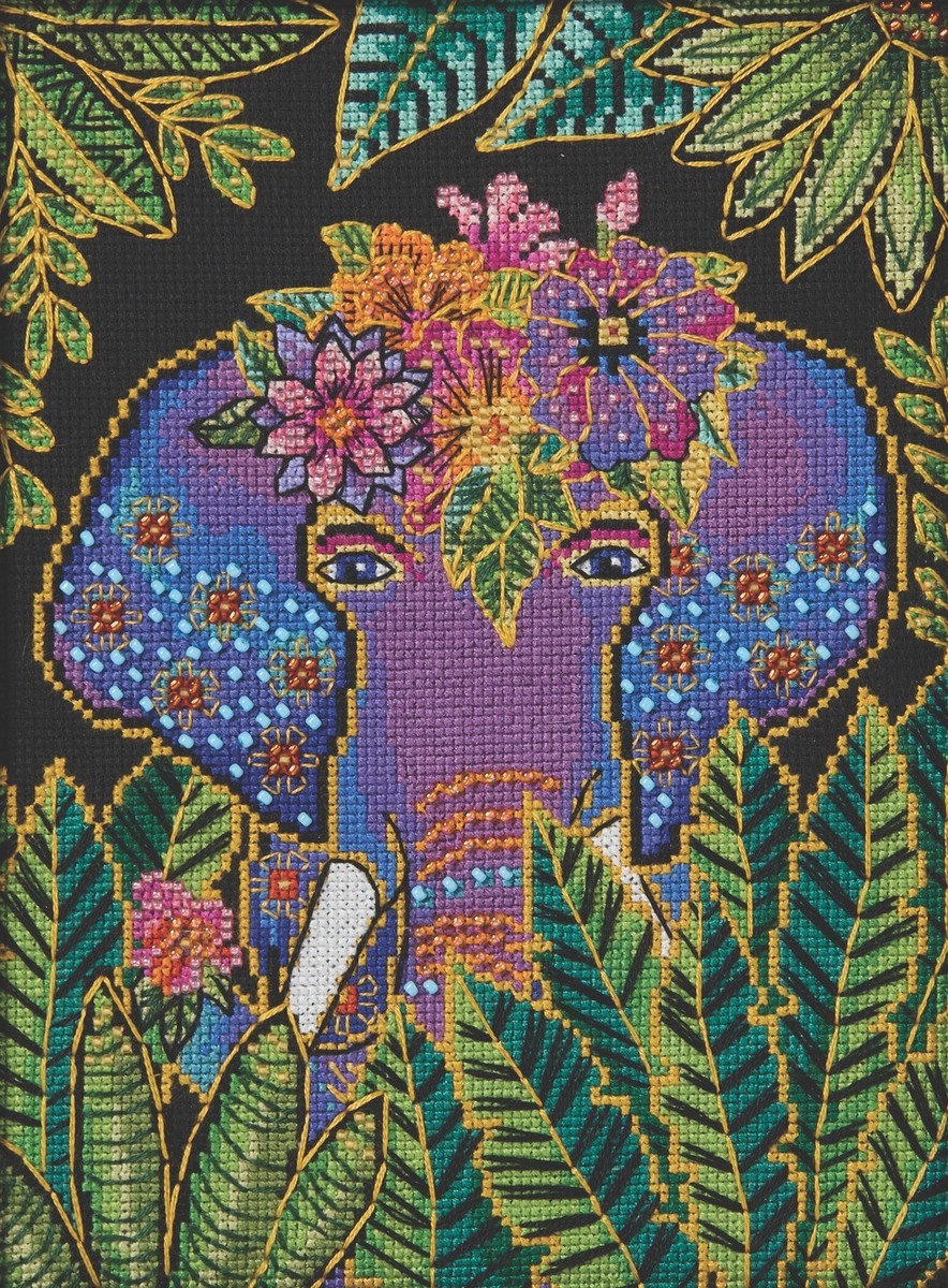 Elephant Cross Stitch Kit Mill Hill 2026 Laurel Burch LB302613 | eBay
