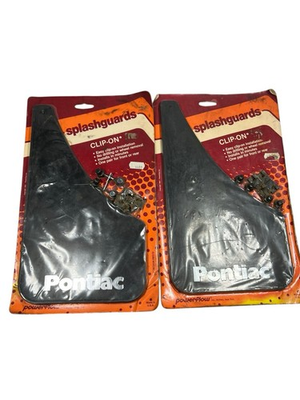 #ad Vintage Powerflow Pontiac Splash Guards Clip Ons Mud Flaps 2 Complete Sets NOS $39.98