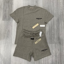 Fear of God Essentials Dark Oatmeal Men and Women both can,Cotton Summer suits