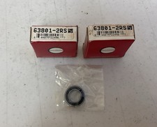 NEW LOT OF 2 CONSOLIDATED 63801-2RS BALL BEARINGS, FREE SHIPPING