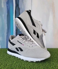 Mens Reebok CLASSIC Sneakers Grey/Blk Suede Lace Up [100032775/ID1593] ~ Size 9