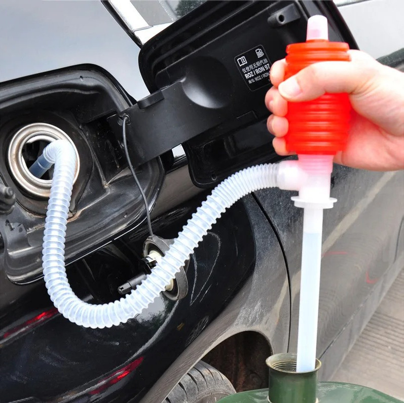 1 Pc Manual Fuel Transfer Pump Siphon Oil Gas Diesel Water Tool
