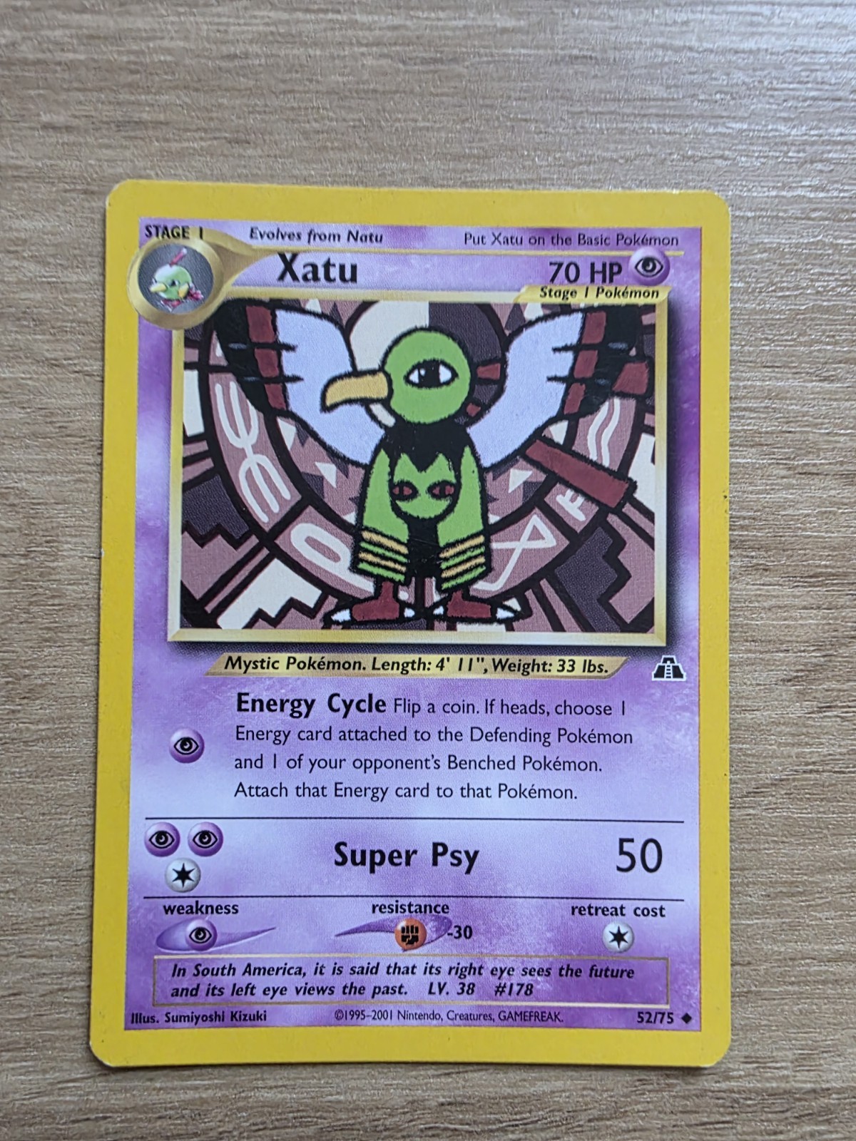 Pokémon TCG Xatu Neo Discovery Card 52/75 Uncommon NM Condition WOTC