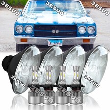 4pcs 5 34 5.75 Led Headlights Hilo Beam For Chevy Chevelle 1965-1970 4pcs 5 34 5.75 Led Headlights Hilo Beam For Chevy Chevelle 1965-1970
