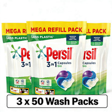 Image of Persil Bio Laundry Capsules 150 Washes 3 x 50 Mega Refill Packs UK Stock