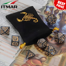 Jeu De Dadi Poliedrici Premium 7 Pièces Avec Sac Pour