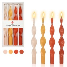 Spiral Taper Candles 10 Inch Orange Twist Colorful Stick Home Decor Party