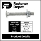 3/8”-16 x 2-3/4” Hot Dipped Galvanized Carriage Bolt Kit w/ Nuts & Washers—100x
