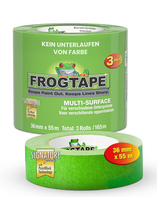 Frog Tape Multi Surface Malerband Grün 36Mm X 55M Im 3Er Pack   Premium Abklebeb
