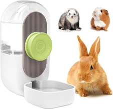 Rabbit Water Bottle,Hanging Automatic Water Dispenser for Cage (White, 28Oz)