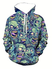 Skull Print Hoodie 3D All Over Print