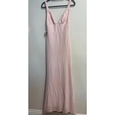 NWT Katie May Helena V-Neck Back Cut-Out Bridesmaid Formal Gown Blush Medium