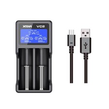 XTAR VC2 Premium USB Charger w/LCD Screen for 3.6V/3.7V VC2, Black