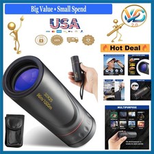 30x25 Mini Monocular Telescope HD Compact for Stargazing Hunting Black