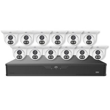Uniview 16CH NVR - No HDD with 12X 4MP Eyeball IP Security Camera