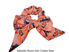 Philadelphia Hockey Flyers Handmade Bow Scrunchies, Wristlet