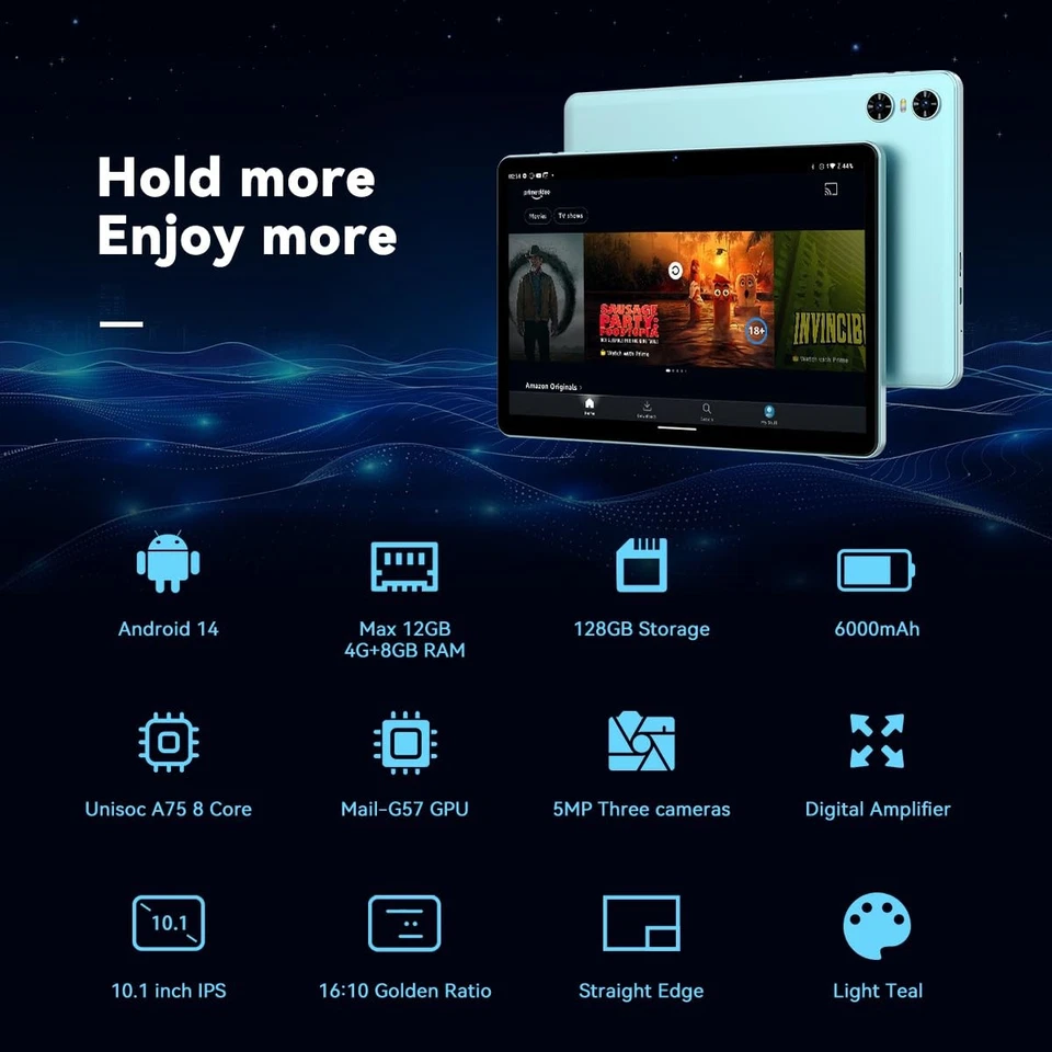 Android 14 Tablets, 128GB and 12GB, 10 inch tablet.Octa Core, 1280x800 IPS, T... - Image 2 of 4