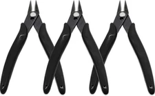 Waziaqoc 3 Pack Micro Wire Cutter, 5 Inch Flush Snips Black Mini 