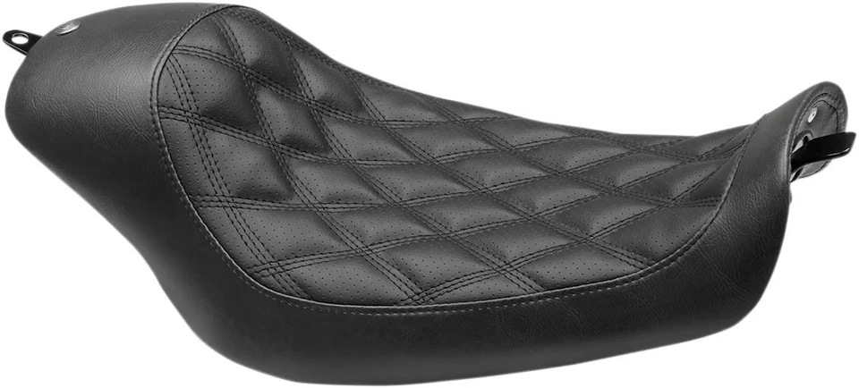 Asiento individual Roland Sands Design Bob Job - vinilo negro envejecido con diámetro perforado Foto 2 de 4