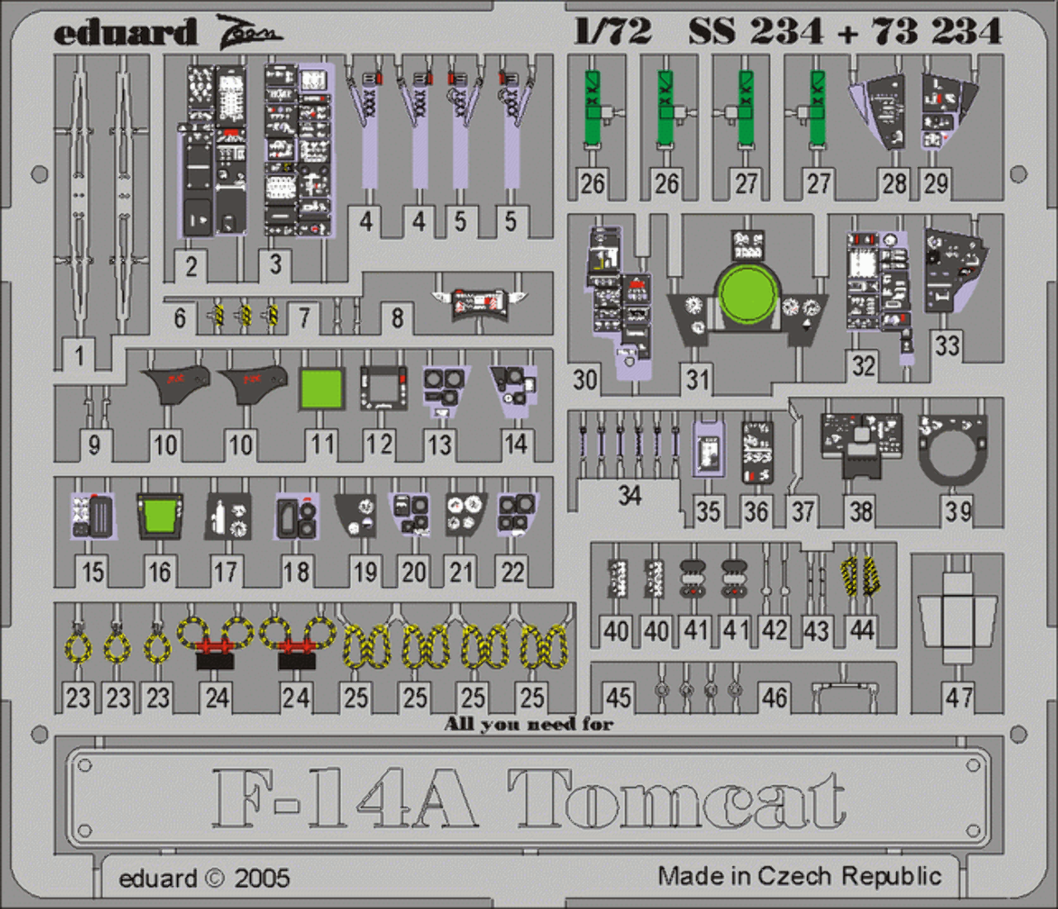 Eduard SS234 1:72 F-14A Tomcat to be used with Hasegawa