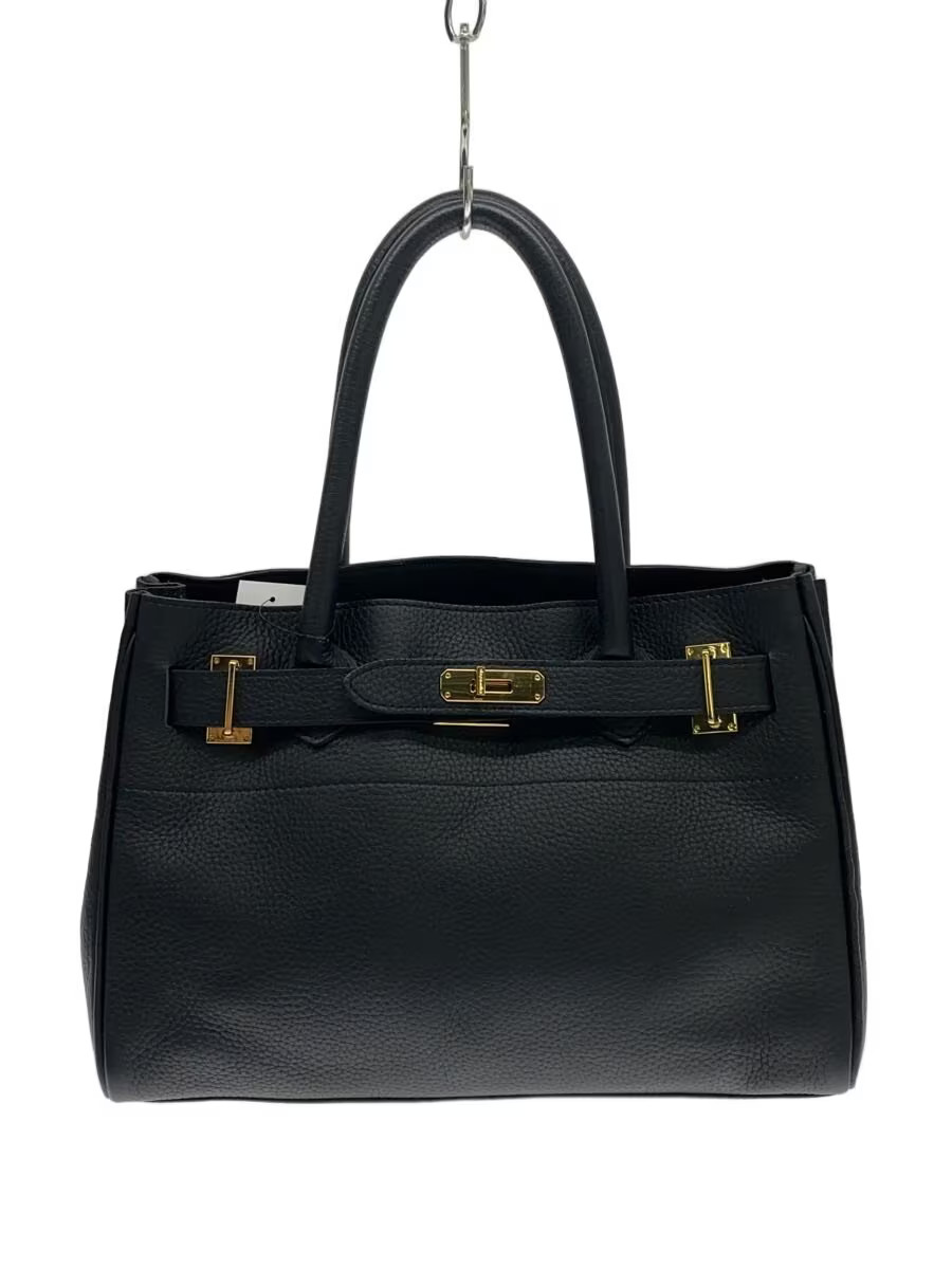 sita parantica LEATHER TOTE M size, grained leather tote bag, black.