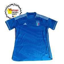 ITALY 2023-2024 HOME FOOTBALL SHIRT SOCCER JERSEY ADIDAS MEN BLUE SIZE L