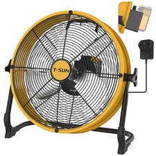 T SUN 12 Floor Fan Compatible with dewalt 18v Battery Low Noise Cordless Gym Fan