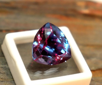 12.30CT Color Changing Natural Alexandrite Trillion Cut Loose MG Gems Certified