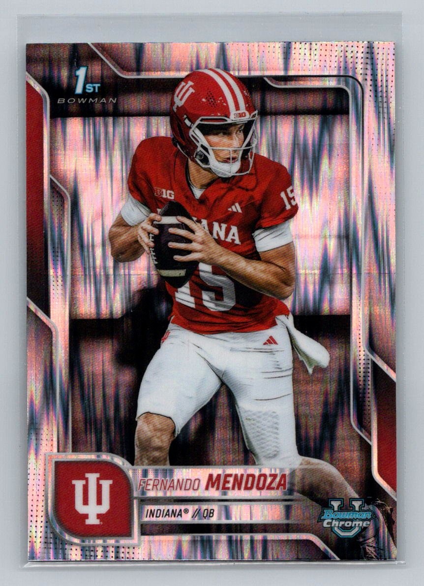 2025 Bowman University Chrome #109 Fernando Mendoza Stealth Refractor