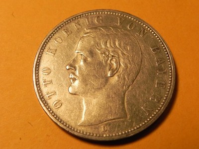 German States Kingdom of Bavaria 1903 D Otto 5 Mark Large Silver Coin
