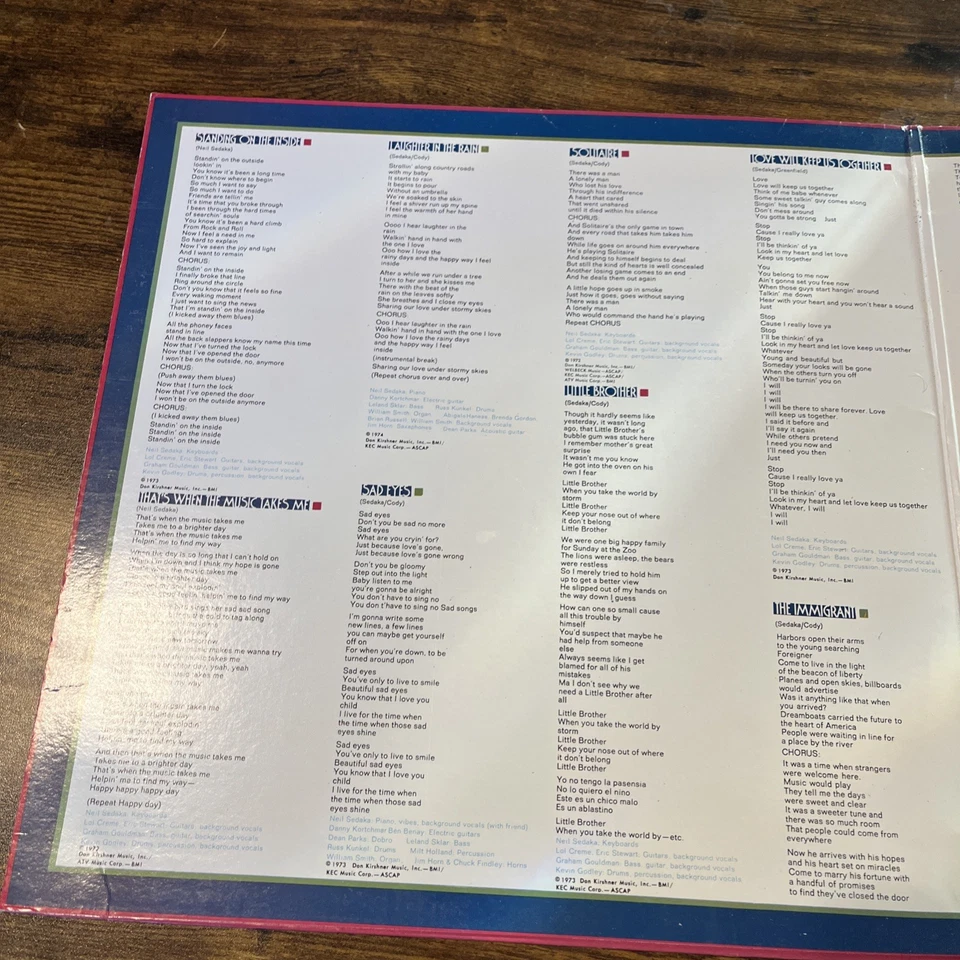 Neil Sedaka Sedaka's Back (Vinyl, 1974) The Rocket Record Company MCA-463  LP Foto 3 de 4