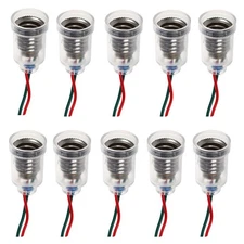 GutReise 10 Pack LED Screw-Mount E10 Small Bulbs Holder with Wire Socket for ...