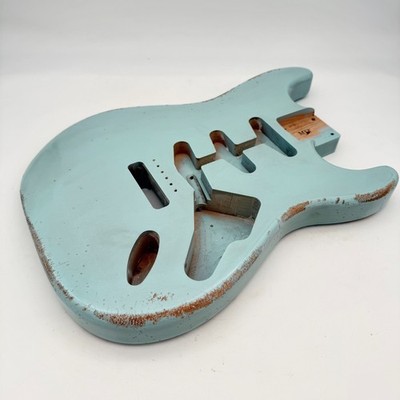 MJT Stratocaster Body Alder Relic Nitro Sonic Blue Light mjt6592